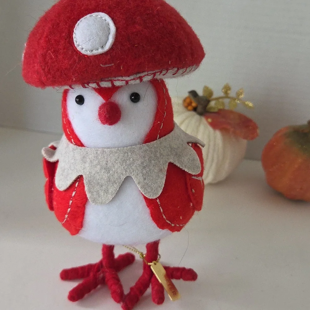Target Christmas 2024 Capster Featherly Friends Felt Mushroom Head Bird Decor